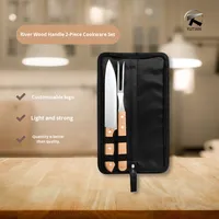 Ensemble d'outils de barbecue portable d'extérieur très vendu, ensemble de grillades à manche en bois, barbecue de haute qualité, 4 pièces d'outils de barbecue avec sac en tissu Oxford