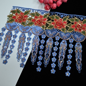 Decorazioni in Pizzo con Paillettes e Fiori 3D all'Ingrosso, Accessori per Abbigliamento in Stile Etnico - Product Image 6