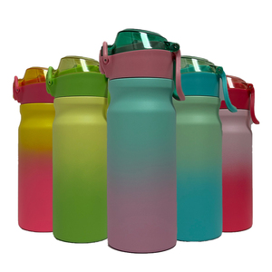 18oz Insulated Stainless Steel Double Wall Water Bottle <b>Straw</b> BPA Free for 12-24hr Thermal Lockable Flip Lid Soft - Product Image 1