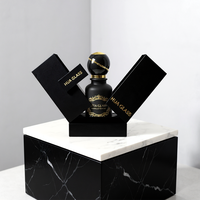 Flacon de parfum vide en verre noir mat et brillant, 30 ml, 50 ml, 100 ml, avec bouchon rond unique, étiquette personnalisée et boîte d'emballage – Vente chaude
