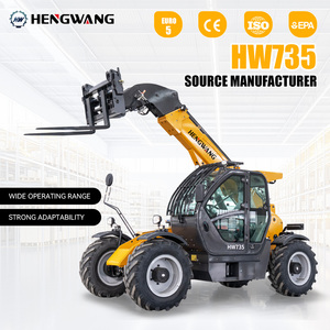 Nueva Carretilla Elevadora Telescópica Diésel Hengwang HWR735 4WD, Capacidad de Elevación de 7 m, 3.5 Toneladas, Terreno Accidentado, Neumáticos Sólidos, Mástil de Tres Etapas, 76KW - Product Image 3