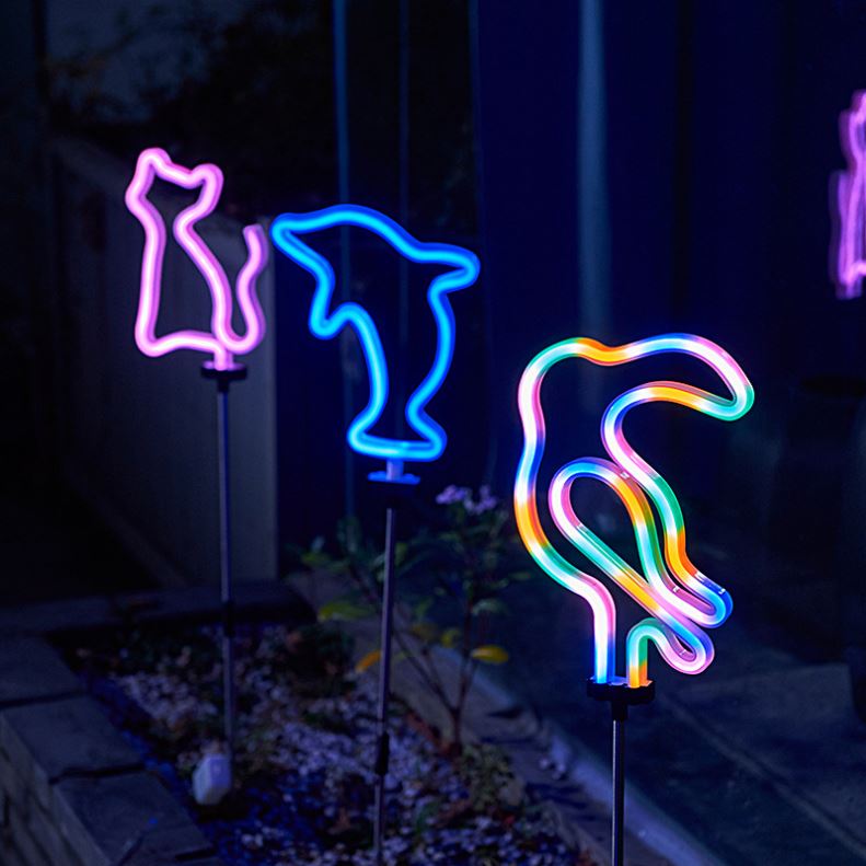 LEDネオンフラミンゴ猫ウサギユニコーン芝生ライト防水LEDライト