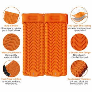 Portable Pvc Flocage Gonflable Air Matelas Reine Double <span class=keywords><strong>Camping</strong></span> Lit Ensemble Moderne Pique-Nique Voiture Up Multi-Fonctionnel Contemporain - Product Image 2