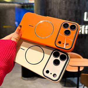 Funda para iPhone 17 Pro Max, con anillo magnético delgado, tacto piel con efecto láser, para Apple 16, cubierta protectora con ventana grande 15 - Product Image 6