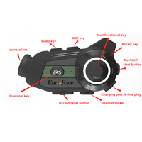 Interphones pour moto avec caméra, 1080P vidéo Wifi enregistreur caméra Intercomunicador moto interphone casque caméra DVR