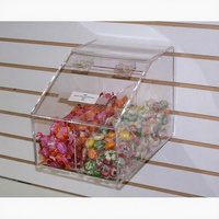 Boîte à bonbons en acrylique durable pour panneau rainuré, avec deux compartiments intérieurs, en plexiglas, pour produits en vrac, idéale pour les supermarchés - Nouveauté promotionnelle