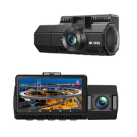 Caméra embarquée triple CPT améliorée 4K+1K+1K pour voiture, vue avant, arrière et 360 degrés, WiFi, GPS, enregistrement en boucle, enregistreur vidéo