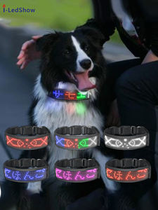 Collar para perro con luz LED, accesorios para mascotas, aplicación inalámbrica, collares recargables LED luminosos personalizados, arneses y correas con LED - Product Image 5