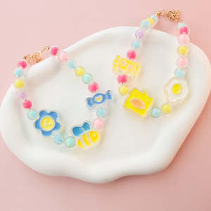 Colorful Little <b>Bear</b> Strawberry Little Rabbit Flower Pet Necklace <b>Cute</b> Pet Accessories for Dogs and Cats - Product Image 2