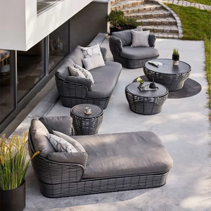 Ensemble de <span class=keywords><strong>jardin</strong></span> en rotin, canapé et table basse d'extérieur, mobilier de patio, ensemble de <span class=keywords><strong>jardin</strong></span> en rotin imperméable pour hôtel, villa - Product Image 1