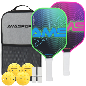 Juego <span class=keywords><strong>de</strong></span> 2 Palas <span class=keywords><strong>de</strong></span> Pickleball <span class=keywords><strong>de</strong></span> Fibra <span class=keywords><strong>de</strong></span> Carbono <span class=keywords><strong>de</strong></span> 14 mm <span class=keywords><strong>de</strong></span> la Colección PKT para Entrenamiento con Bolsa <span class=keywords><strong>de</strong></span> Transporte para Principiantes - Product Image 1