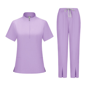 Summer Nurse Uniform Split Set Short Sleeve Unisex Moisture Wicking Hospital Scrubs for Doctors Dental Nurses - Product Image 3