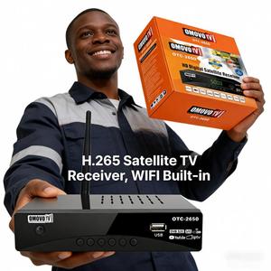 Receptor de <span class=keywords><strong>TV</strong></span> Digital Satelital OMOVO DVB-S2X H265 con WiFi Integrado, Compatible con IPTV HD 1080P GX6605H H.265 - Product Image 1