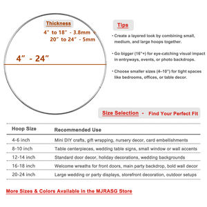 Cerceaux en fer soudés sur mesure, robustes, de 4/6/8/10/12/14/16/18/20/22/24 pouces, pour artisanat, composition florale, bricolage, événements et fournitures de fête - Product Image 4