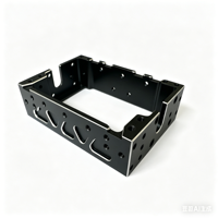 Support de boîtier OEM/ODM en acier inoxydable ou aluminium usiné sur mesure par CNC, anodisé noir, avec trous personnalisés