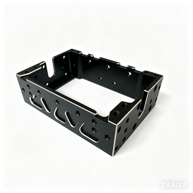 Custom CNC Machined Stainless Steel or Aluminum Black Anodized Frame OEM ODM Housing Bracket with Custom Holes