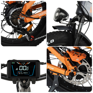 Vélo électrique pliable hybride haute puissance 750W avec capteur de couple, moteur brushless 48V, freins hydrauliques 7 vitesses et pneus larges - Product Image 4