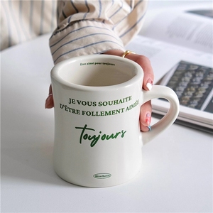 Taza de Café de Cerámica Estilo Diner Personalizada, 11 oz, Color Blanco Crema, Taza Gruesa Estilo Diner con Logotipo - Product Image 1