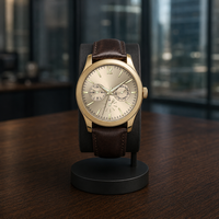 Montre à quartz pour homme, boîtier en acier inoxydable, double bracelet, bracelet en cuir véritable et bracelet en maille d'acier inoxydable en option, montre-bracelet pour homme