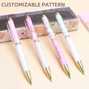 Cute Inspirational Quote <b>Ballpoint</b> <b>Pen</b>, Decorative Patterned <b>Pen</b> with Gold Trim for Girls, Students & Gifts - Product Image 3