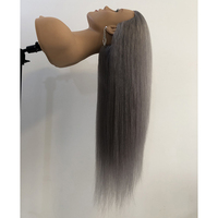 Tête de mannequin en cheveux humains longs pour la pratique et l'entraînement du coiffage, avec épaules et cheveux ciblés