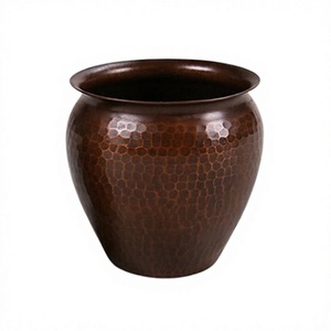 Macetero de Latón Martillado de Último Diseño con Maceta para Flores de Hotel de Alta Calidad, Tamaño Personalizado, Forma Redonda - Product Image 1