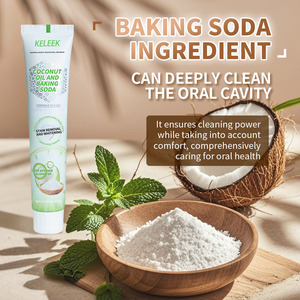 Dentifricio Biologico Keleek all'Olio di Cocco e <span class=keywords><strong>Bicarbonato</strong></span> di Sodio, Rimozione Macchie, Sbiancante, Pressato a Freddo, <span class=keywords><strong>Pulizia</strong></span> Profonda, Menta Fresca, Portatile <span class=keywords><strong>per</strong></span> Casa - Product Image 3
