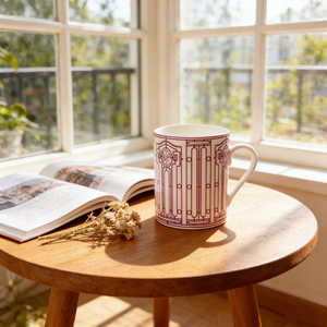 Luxury Geometric Line Print <b>Ceramic</b> Mug Premium Bone China Coffee <b>Cup</b> With Gift Box For Home Office Gifting - Product Image 5