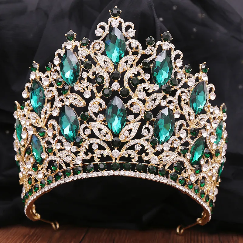 Corona nupcial barroca de lujo con diamantes de imitación, accesorios para el cabello, belleza, Princesa, Reina, Tiara de boda