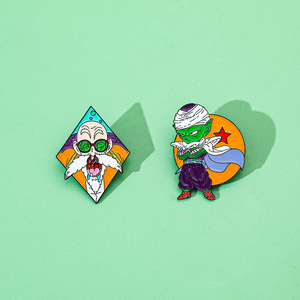 <span class=keywords><strong>8</strong></span> Designs Vente en gros Anime <span class=keywords><strong>DBZ</strong></span> Master Roshi Goku Pin col chemise pour hommes Cartoon Personnalisé Métal Émail Badge Pins pour les fans - Product Image 6