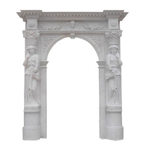 Cadre de porte en pierre naturelle sculptée à la main, porte extérieure en marbre décoratif, entourage de porte - Product Image 6