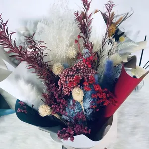 Pabrik Grosir Boho Buket Bunga Kering Diawetkan Hadiah Grosir Kering Alami Buket Bunga Mini