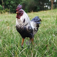 Figurine de coq en résine pour jardin d'extérieur, animal de ferme, décoration réaliste en polyrésine, coq en bois %, vente en gros
