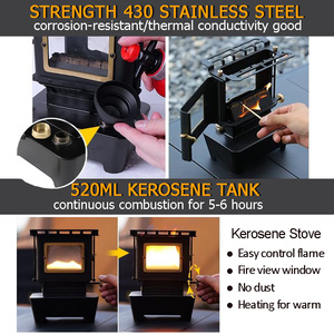 <span class=keywords><strong>Lampe</strong></span> à huile portable, réchaud à pétrole en acier inoxydable, <span class=keywords><strong>lampe</strong></span> à flamme rétro légère, 1 <span class=keywords><strong>lampe</strong></span> à huile en verre pour camping extérieur - Product Image 3