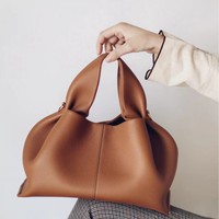Sac à main polyvalent en PU véritable pour femme, style nuage, sac bandoulière tendance, sac à main à poignée supérieure
