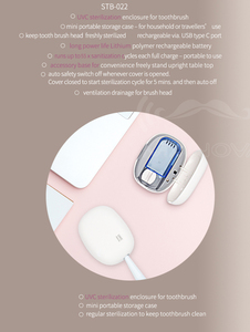 กล่องฆ่าเชื้อแปรงสีฟันด้วยแสงยูวี 500mAh แบบชาร์จไฟได้ กล่องฆ่าเชื้อแปรงสีฟันเดี่ยวแบบพกพาสำหรับเดินทาง - Product Image 6