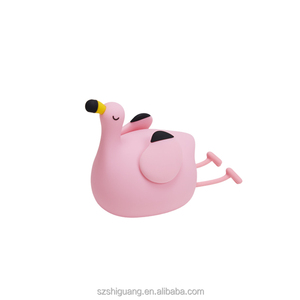 Regalos de Navidad lindo flamenco luz de noche LED Squishy dibujos animados lámpara de guardería decoración de habitación lámpara de Animal de silicona recargable - Product Image 6