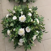 EG-VJ010 Arrangement floral de mariage en soie blanche et fleurs vertes de la forêt, centre de table, boule de fleurs artificielles
