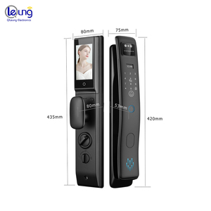 Serrure <span class=keywords><strong>de</strong></span> porte numérique intelligente Qleung S958MAX, reconnaissance faciale 3D, empreinte digitale, appel vidéo actif, contrôle d'accès par carte, Wi-Fi, noir - Product Image 4