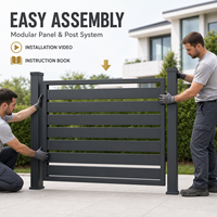 Clôture horizontale en aluminium de luxe, durable et résistante aux intempéries, pour la protection des limites de la piscine et du patio dans la cour.