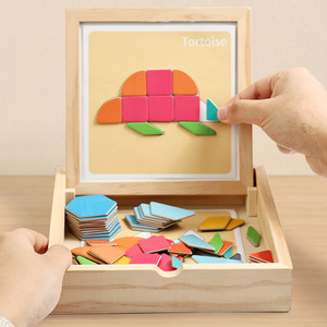 Rompecabezas Magnético de Madera DIY <span class=keywords><strong>Tangram</strong></span>, Juguete Educativo para Estimular el Cerebro para Niños de 5 a 7 Años, Bloques de Aprendizaje Ecológicos con Temática Animal y de la Naturaleza - Product Image 2
