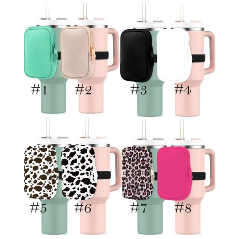 Персонализированная бутылка для воды, 40 унций, неопреновый чехол, многофункциональный стакан, ключ, кошелек для монет с молнией, сумка для бутылки с водой