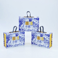 Boîte cadeau pliante en papier faite à la main, personnalisée, pour mariage arabe, islamique, musulman, avec poignée en cuir et fermeture magnétique, pour vêtements et chaussures