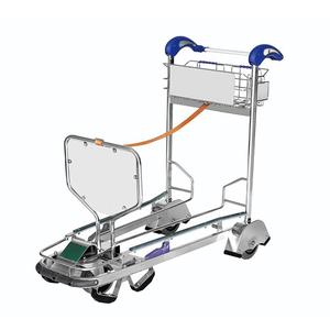 Chariot d'aéroport pliable robuste avec siège passager, capacité 250 kg, cadre en acier inoxydable - Product Image 6