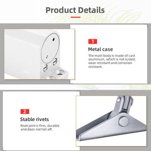 Ferme-porte en alliage d'aluminium durable et économique, 750 mm, <span class=keywords><strong>angle</strong></span> d'ouverture de 130 degrés, ressort EN2, couleur argent, pour portes de 20 à 40 kg - Product Image 4