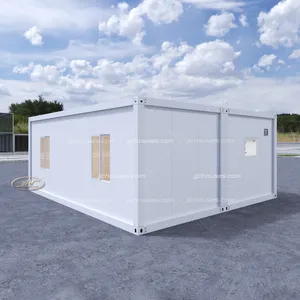 Rumah Kontainer Di Ghana, Grosir Modular Desain Rumah Prefabrikasi 40ft Harga Mewah Rumah Prefab Container House Hurricane