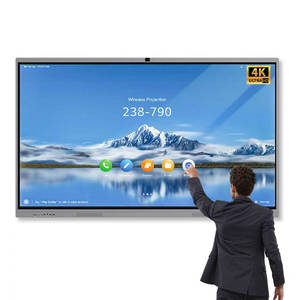 OEM 65 Inch Portable Can Move 20-Point Touch 4K 120Hz Interactive Flat Panel Smart Board Android/Windows Metal Frame Office - Product Image 1