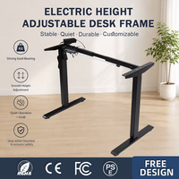 Meubles de bureau de luxe certifiés CE RoHS, bureau électrique réglable en hauteur à 2 pieds avec moteur simple, cadre de bureau assis-debout