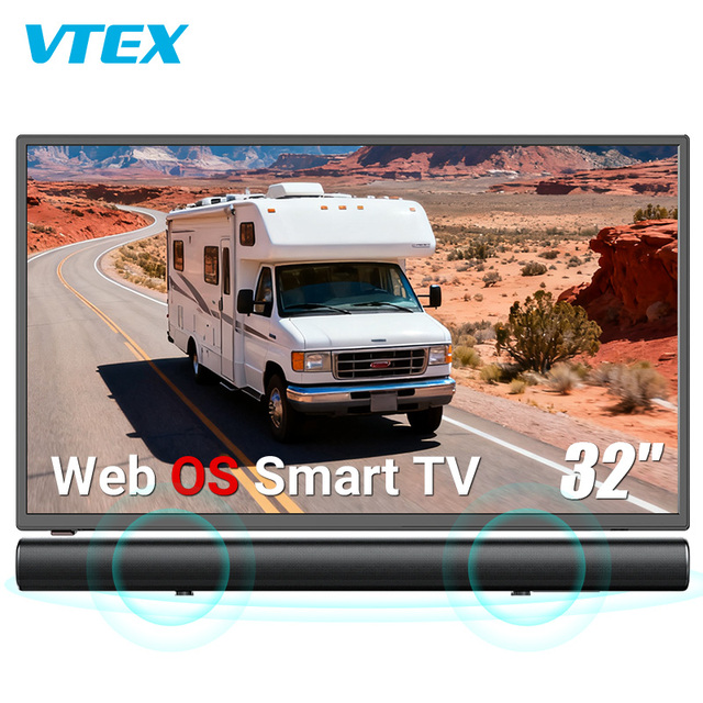32" Web OS RV TV With Soundbar Home Theater 1GB 8GB Smart TV Wall Mount Phone Mirror Marine Caravan Television 24V 12V DC Car TV