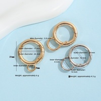 Anneau en O métallique à ressort KC1096 avec petite boucle, fermoir porte-clés DIY, breloque de sac, matériel de fabrication de bijoux